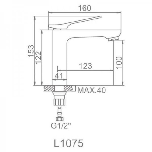 Смеситель на умывальник Ledeme L1075 хром фото 3
