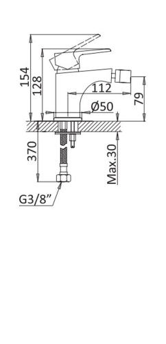 Смеситель для биде CEZARES NAUTIC-BS1-NOP черный матовый фото 2