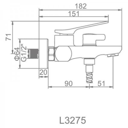 Смеситель для ванны Ledeme L3275 хром фото 2