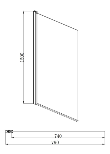 Шторка для ванной Aquatek AQ DEL SBA 08015CH 80, профиль хром фото 3