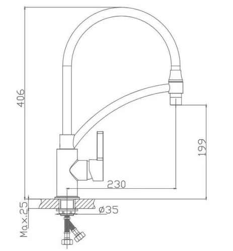 Смеситель кухонный с гибким изливом Haiba HB73643-3 Gray фото 2
