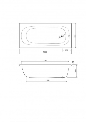 Ванна акриловая CEZARES PIAVE 150 160 170*70 фото 3