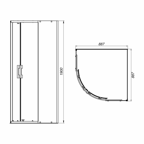 Душевое ограждение Mirsant Neo без поддона 90*90, 100*100 фото 5