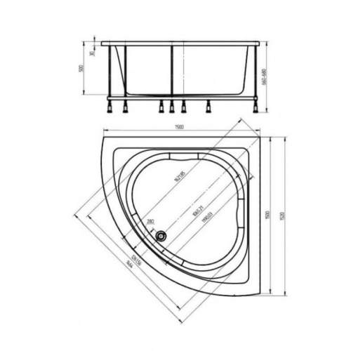 Ванна Aquatek Юпитер 150*150 фото 3