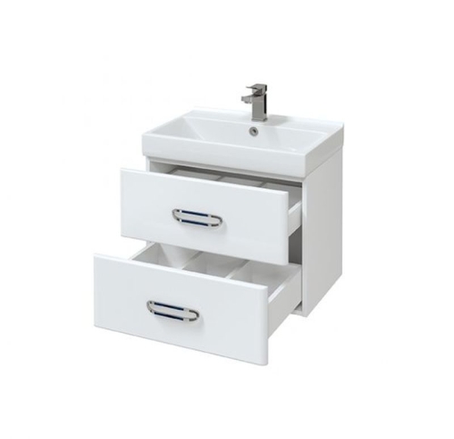 Тумба Мирсант FUJI 60/80/100 с умывальником (Deep-100/80) (Fest-60)  подвесная белая фото 2