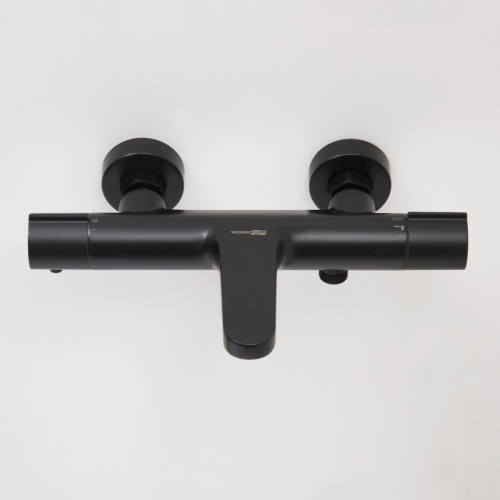 Смеситель для ванны термостатический Wasserkraft Elbe 7411 Thermo черный матовый