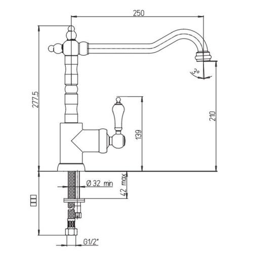 Смеситель для кухни Paini Duomo 88CR572L1USKM хром фото 3