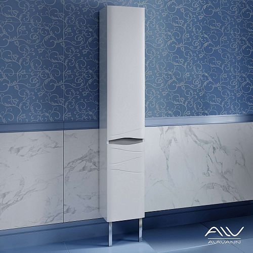 Шкаф-пенал Alavann Silvia 30 белый/ вставки серые