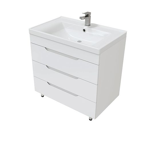 Тумба с умывальником Мирсант Soho Quadro/2 80, 100 напольная с доводчиком