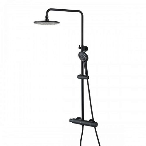Душевая система с термостатом Lemark Bronx LM3770BL черная