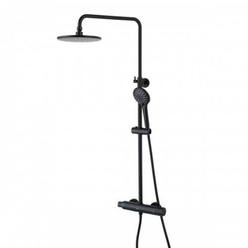 Душевая система с термостатом Lemark Bronx LM3770BL черная