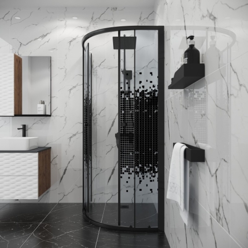 Душевое ограждение Niagara Эко/Eco NG-1003-14BLACK 80*80, стекло мозаика фото 4 Душевое ограждение Niagara Эко/Eco NG-1003-14BLACK 80*80, стекло мозаика фото 4