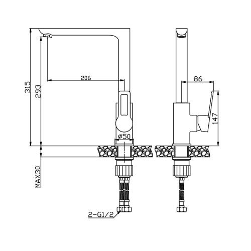 Смеситель для кухни Avrora Elite AV3221 черный матовый фото 5