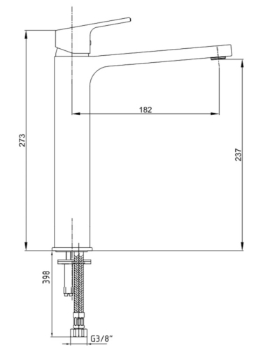 Смеситель высокий для раковины E.C.A.Tiera 102188002C1EX черный матовый фото 2