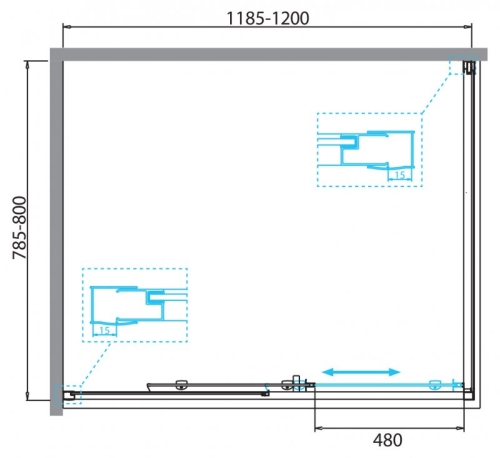 Душевой уголок Bel Bagno Due-AH-1 120*80, 120*90 стекло прозрачное фото 5