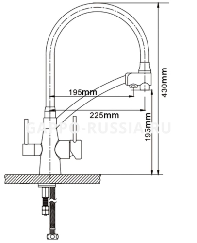 Смеситель для кухни G4398 сатин-серый фото 3