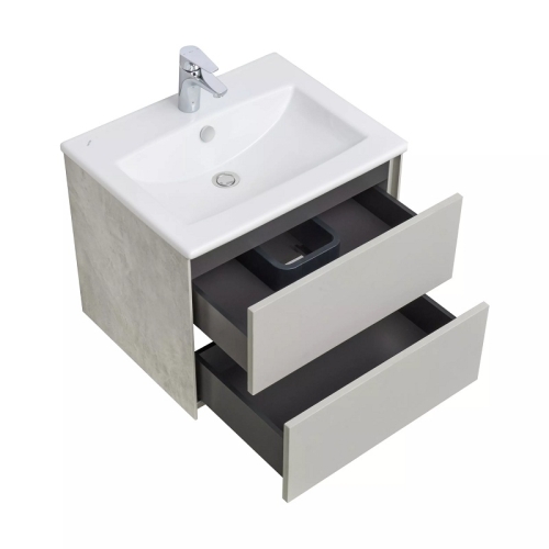 Тумба с раковиной Акватон Сохо 60, 75, 100 Слэйт/Галька серая фото 3