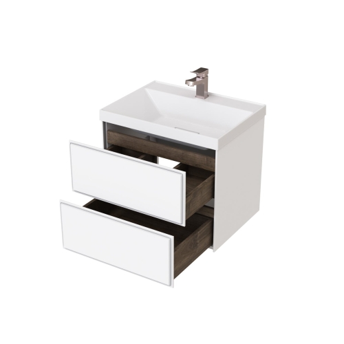 Тумба с раковиной Mirsant Dante 60 подвесная, белая глянец фото 2