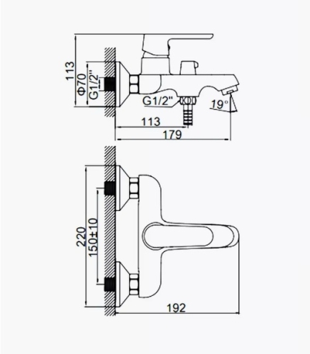 Смеситель для ванны Ledeme L3277 хром фото 2