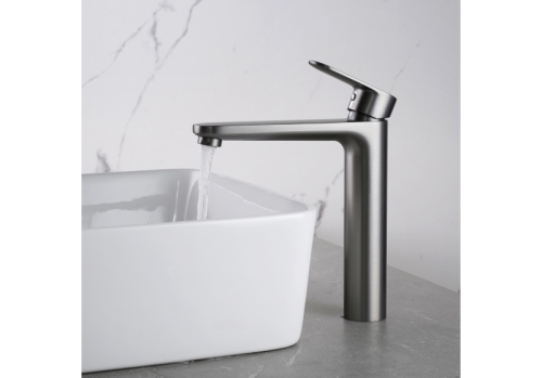 Смеситель высокий для раковины Aquatek Ника AQ1804BGM, оружейная сталь фото 4