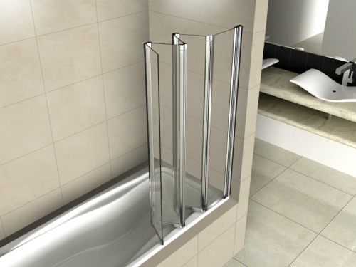 Шторка на ванну Cezares Pratico-V5 120 стекло прозрачное, матовое фото 3