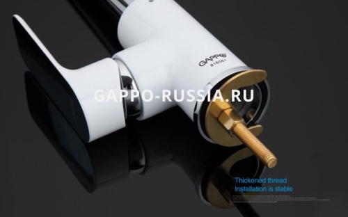 Смеситель для кухни Gappo Noar G4048 хром-белый фото 3