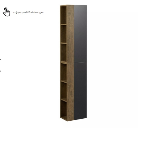 Шкаф-колонна Акватон Терра 35*20*85 Дуб Кантри/Антрацит фото 3