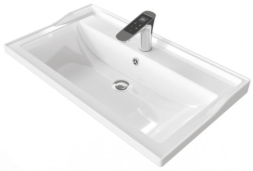 Тумба с раковиной Mirsant Viva 80, 100 подвесная, белая фото 2