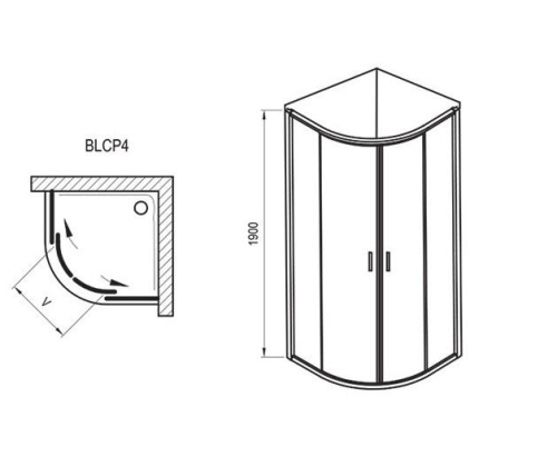 Душевой уголок Ravak Blix BLCP4 80*80, 90*90 стекло прозрачное, матовое, профиль хром, сатин, белый фото 5