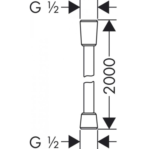 Шланг Hansgrohe Isiflex с защитой от перекручивания 200 см. 28274000, хром фото 2