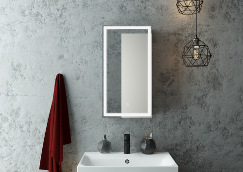 Зеркало-шкаф Continent Mirror Box black Led 35*65, черный фото 2