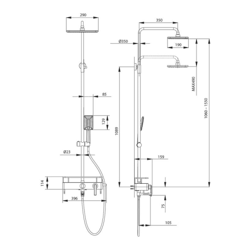 Душевая система Lemark MISTA LM6462WG белый-золото фото 2