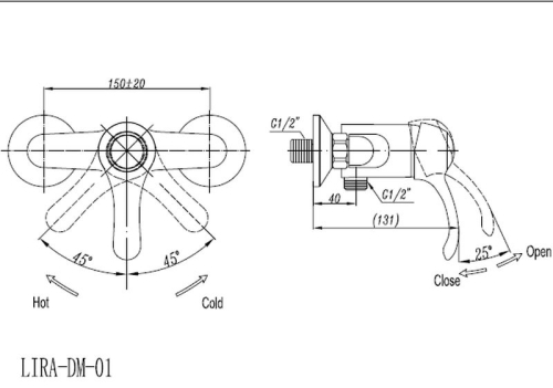Смеситель для душа CEZARES LIRA-C-DM-01 хром фото 2