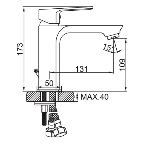 Смеситель на раковину Ledeme L1080 хром фото 2