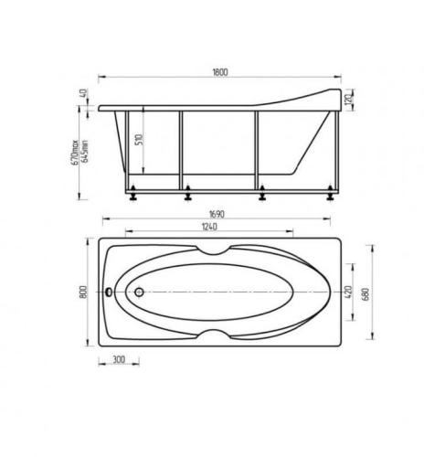 Ванна Aquatek Европа электронное управление 180*80 гидромассажная фото 4