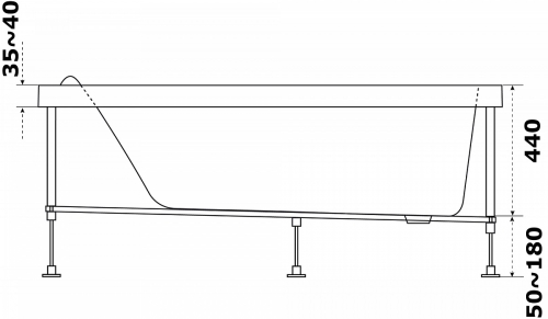 Ванна акриловая Azario Тенза 150*75, 170*75 фото 5