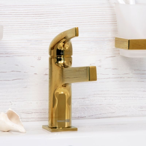 Смеситель для умывальника Wasserkraft Sauer 7103 глянцевое золото фото 2