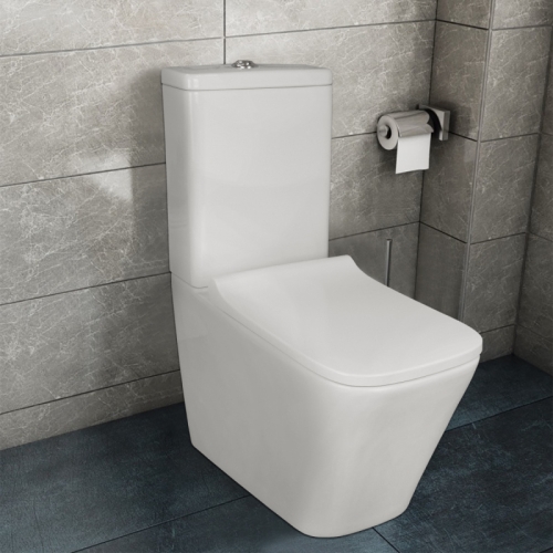 Унитаз напольный безободковый, смыв Торнадо Azario Quadro AZ-2175 UQ1 с сидением микролифт фото 8