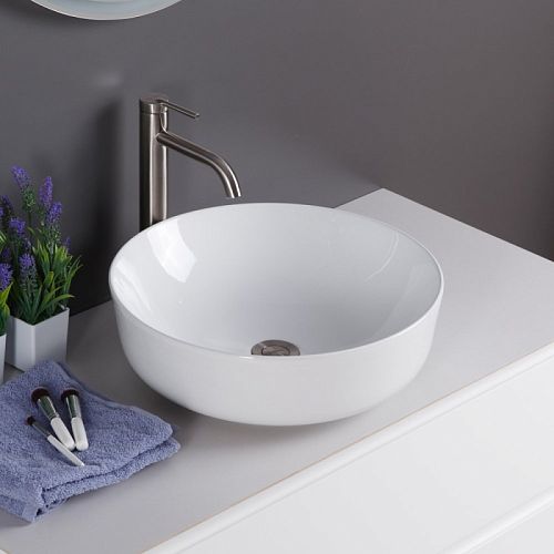 Раковина накладная Belbagno BB1315 410х410х140мм белый глянец