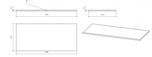 Столешница для тумбы Cersanit Moduo 100 дуб фото 3