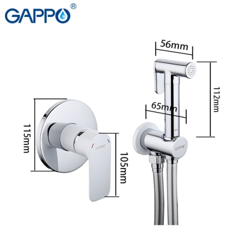Смеситель с гигиеническим душем Gappo Noar G7248 белый/хром фото 2