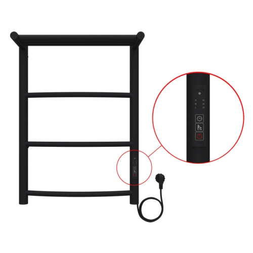 Полотенцесушитель электрический с полкой Azario Verona 40*60, 40*80, 50*80 черный фото 4