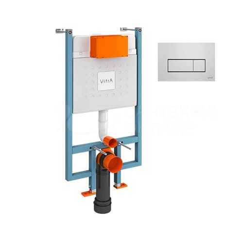 Инсталляция для унитаза VitrA V-Fix Core 738-5800-01 с кнопкой смыва Root S 740-2380 хром