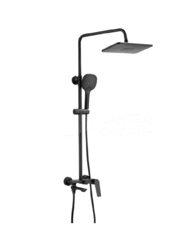 Душевая система BELZ B24533-7 со смесителем, черный матовый Душевая система BELZ B24533-7 со смесителем, черный матовый
