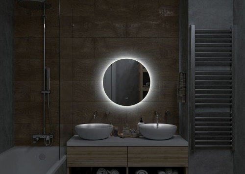 Зеркало Continent Ajour D 64.5, 80, 100 с функцией антизапотевания, холодная подсветка фото 5