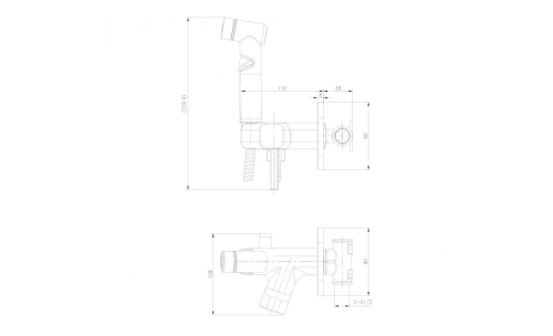 Смеситель встроенный монтаж с гигиеническим душем Lemark SOLO LM7165BL черный фото 2