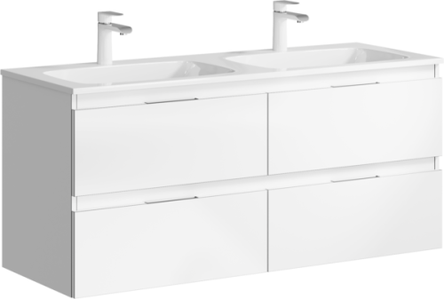 Тумба с двумя раковинами Aqwella Accent 120 подвесная белый