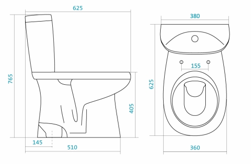 Компакт Santek Анимо с вертикальным выпуском с сидением полипропилен фото 2