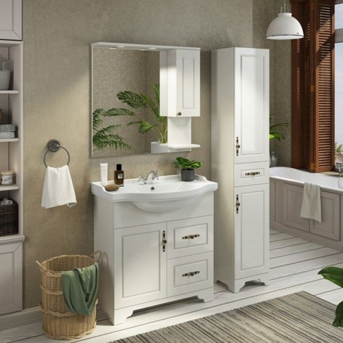 Тумба с умывальником Comforty Севилья 85 100 слоновая кость напольная фото 2