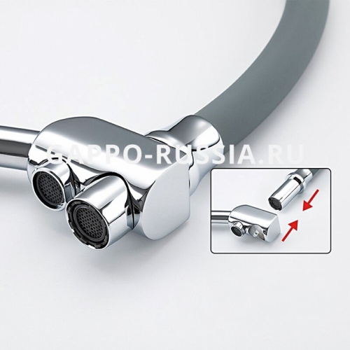 Смеситель для кухни G4398-17 хром-серый фото 2